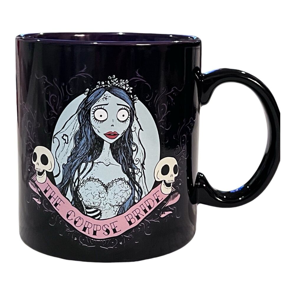 Warner Brothers Tim Burton’s The  Corpse Bride Portrait Black Ceramic Mug NEW